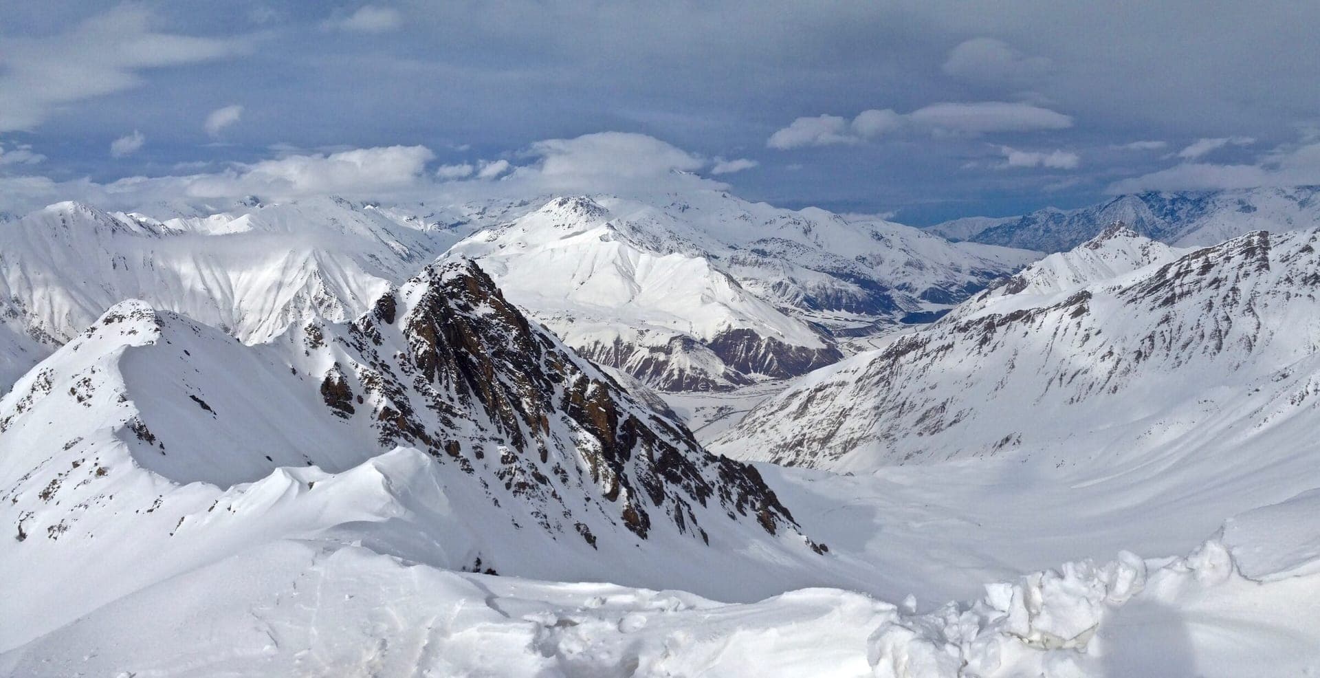 Snow-covered mountains in Gudauri